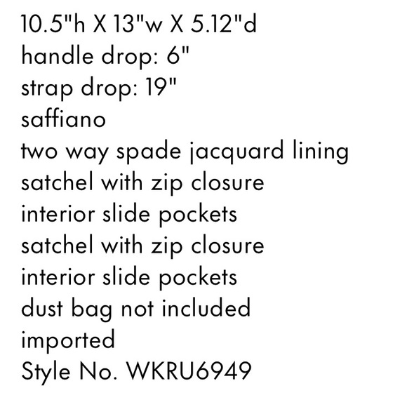 🔥BNWT🔥 Kate Spade Staci Large Satchel! - Picture 10 of 11